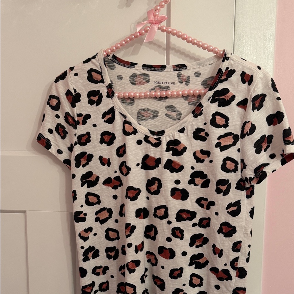 Lord & Taylor Leopard Print Tee